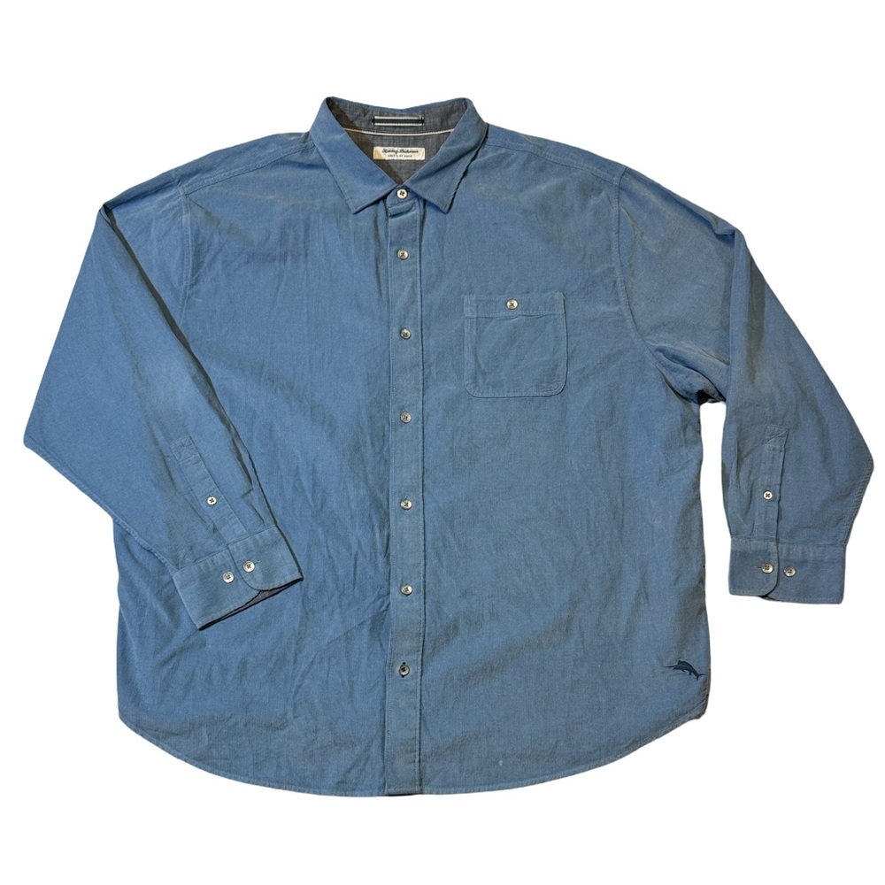 Tommy Bahama mens 2XB Big blue coastline cord button up casual shirt EUC